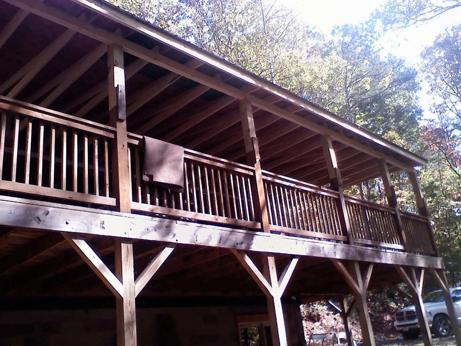 Timber framing under a new elevated porch and deck — Roof Leak Repair in Big Run by Roofing Brothers